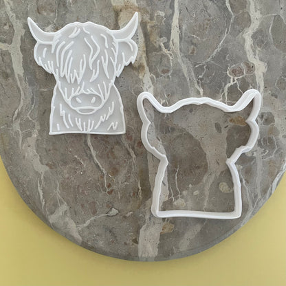 Highland Cow Cookie Cutter & Fondant Embosser