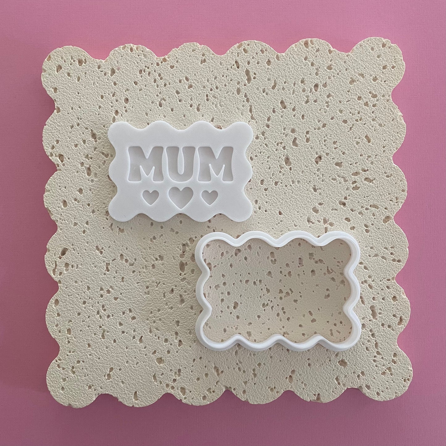 Mum Frilly Cookie Cutter & Fondant Debosser