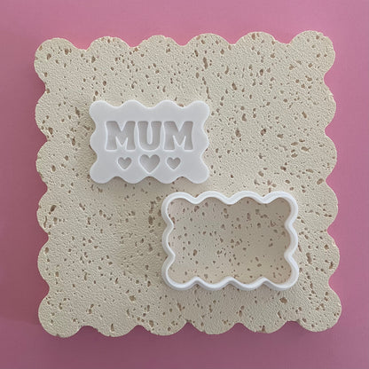Mum Frilly Cookie Cutter & Fondant Debosser