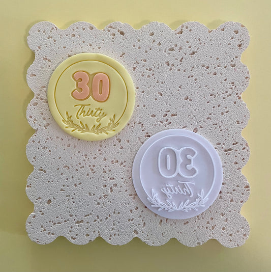 'Thirty' 30th Birthday Fondant Embosser