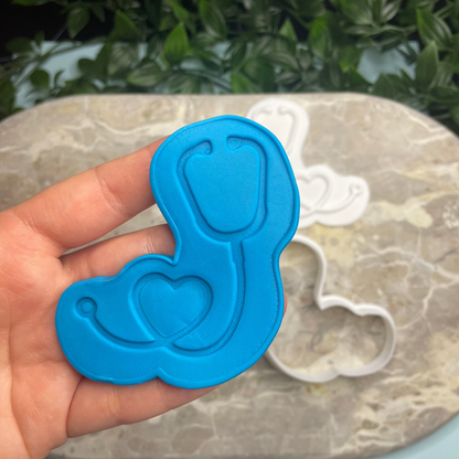 Stethoscope Doctor Cookie Cutter & Fondant Embosser