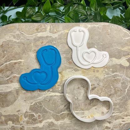 Stethoscope Doctor Cookie Cutter & Fondant Embosser
