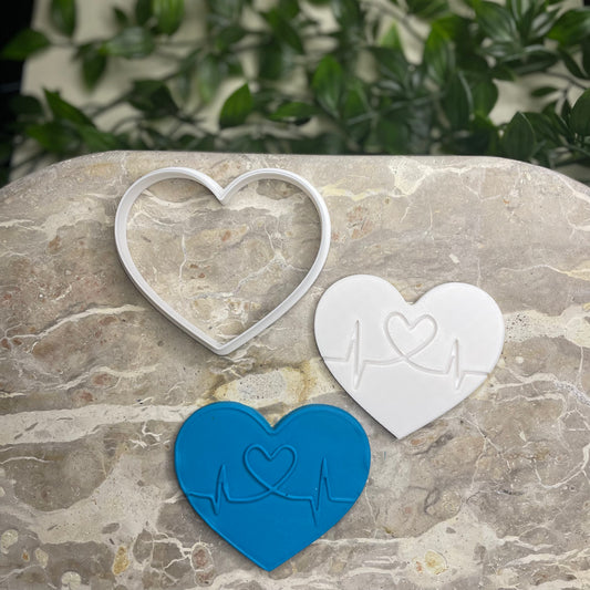 Heartbeat Heart Cookie Cutter & Fondant Embosser