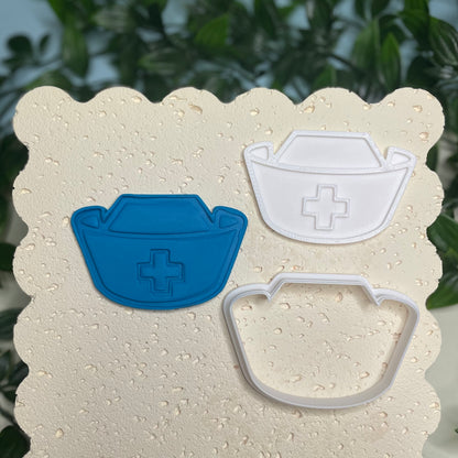 Nurse Hat Cookie Cutter & Fondant Embosser