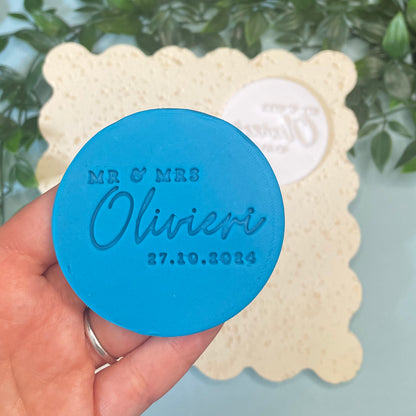 Custom Mr & Mrs with name wedding fondant embosser