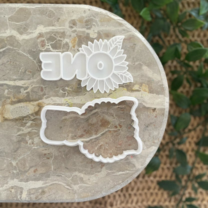 ONE sunflower Cookie Cutter & Fondant Embosser