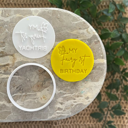 Fairy 1st Birthday Cookie Cutter & Fondant Embosser