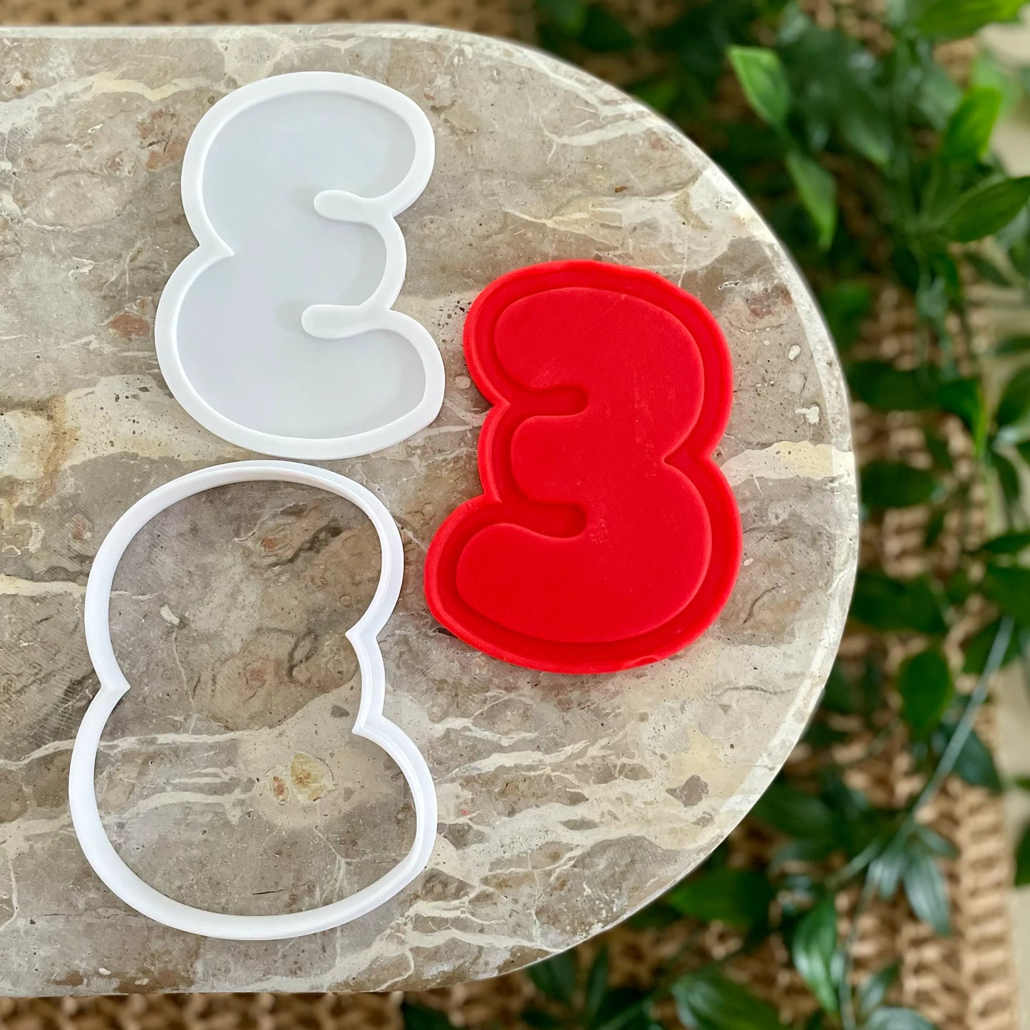 Bubble number Cookie Cutter & Fondant Embosser