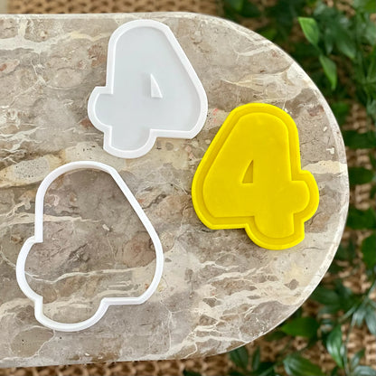 Bubble number Cookie Cutter & Fondant Embosser