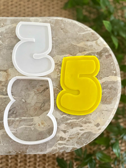 Bubble number Cookie Cutter & Fondant Embosser