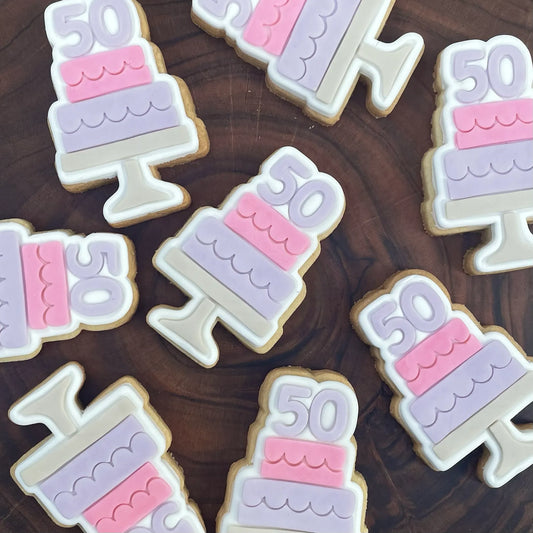 Cake Stand with numbers Cookie Cutter & Fondant Embosser