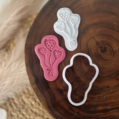 Strawberry Balloons Cookie Cutter & Fondant Embosser