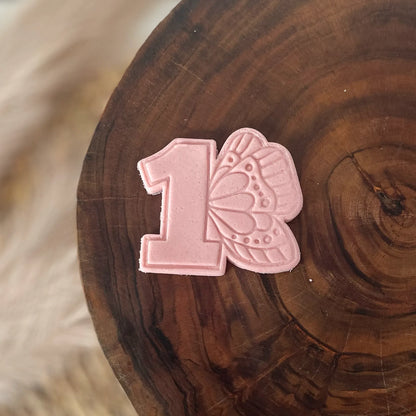 Number 1 Butterfly Cookie Cutter & Fondant Embosser