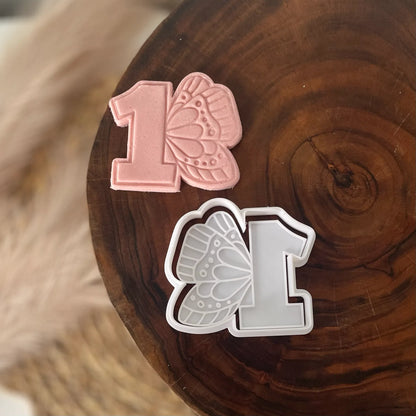 Number 1 Butterfly Cookie Cutter & Fondant Embosser