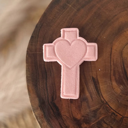 Cross with heart Cookie Cutter & Fondant Embosser