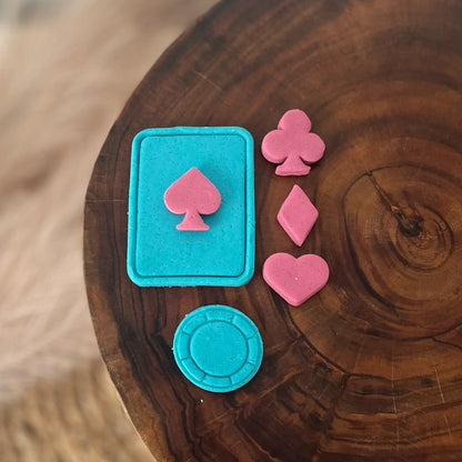 Poker Card SET Cookie Cutter & Fondant Embosser