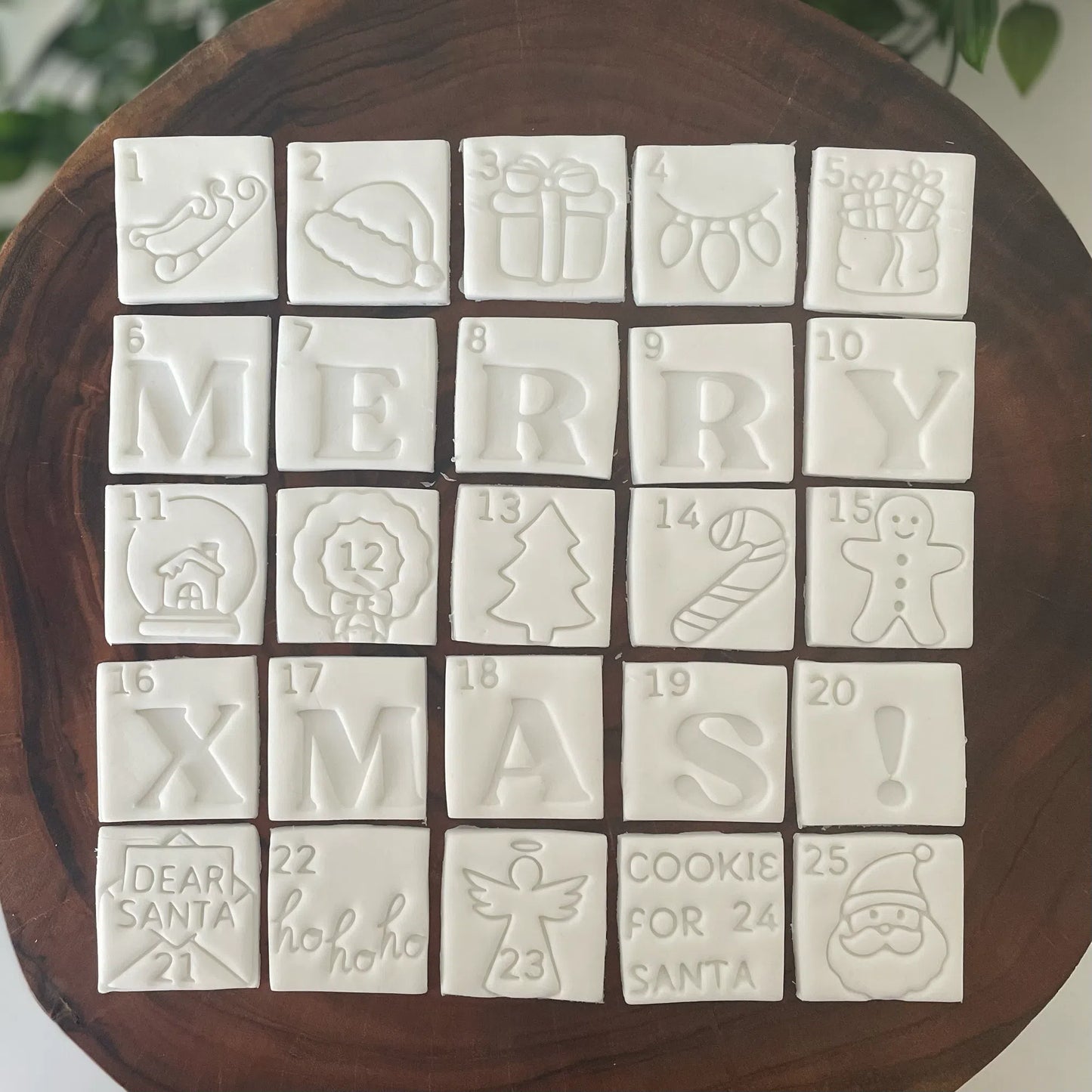 25 Day Christmas Advent Calendar BOTH styles Cookie Cutter & Fondant Embosser