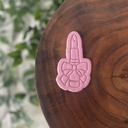 Lip Stick with Bow Cookie Cutter & Fondant Embosser