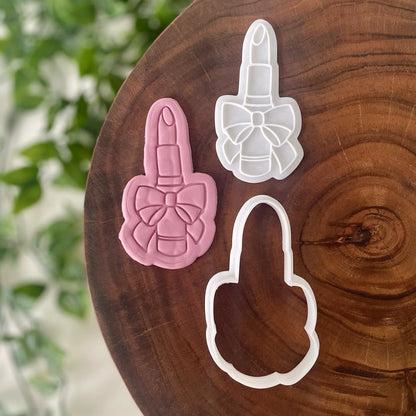 Lip Stick with Bow Cookie Cutter & Fondant Embosser