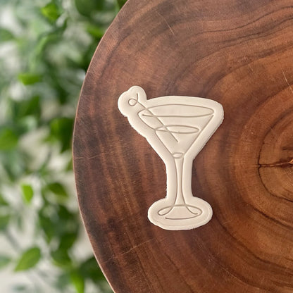 Martini Glass (line art) Cookie Cutter & Fondant Embosser