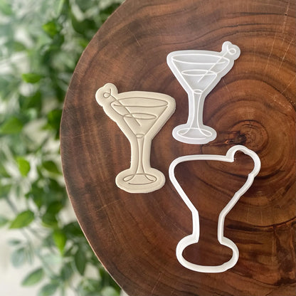 Martini Glass (line art) Cookie Cutter & Fondant Embosser
