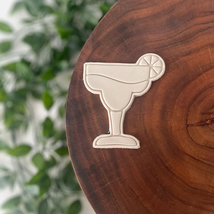 Margarita Glass with lime Cookie Cutter & Fondant Embosser