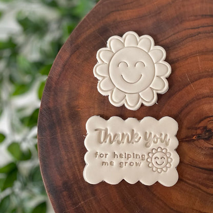 Teacher Thank you SET Cookie Cutter & Fondant Embosser