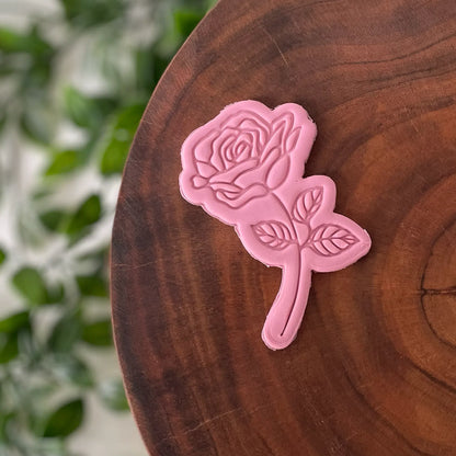 Long Stemmed Rose Cookie Cutter & Fondant Embosser