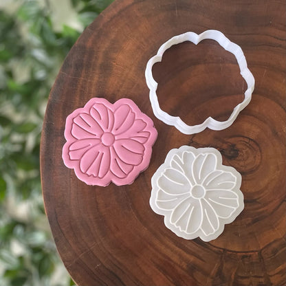 Marigold flower Cookie Cutter & Fondant Embosser