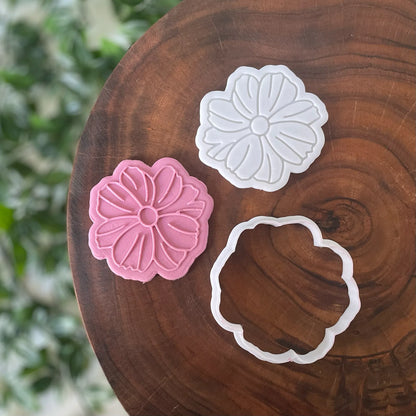Marigold flower Cookie Cutter & Fondant Debosser