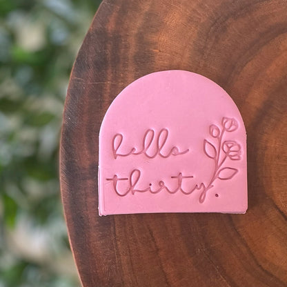 Hello Thirty (style 2) Cookie Cutter & Fondant Embosser