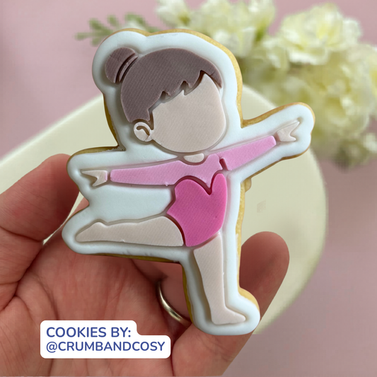Gymnastics Girl Cookie Stamp & Cutter