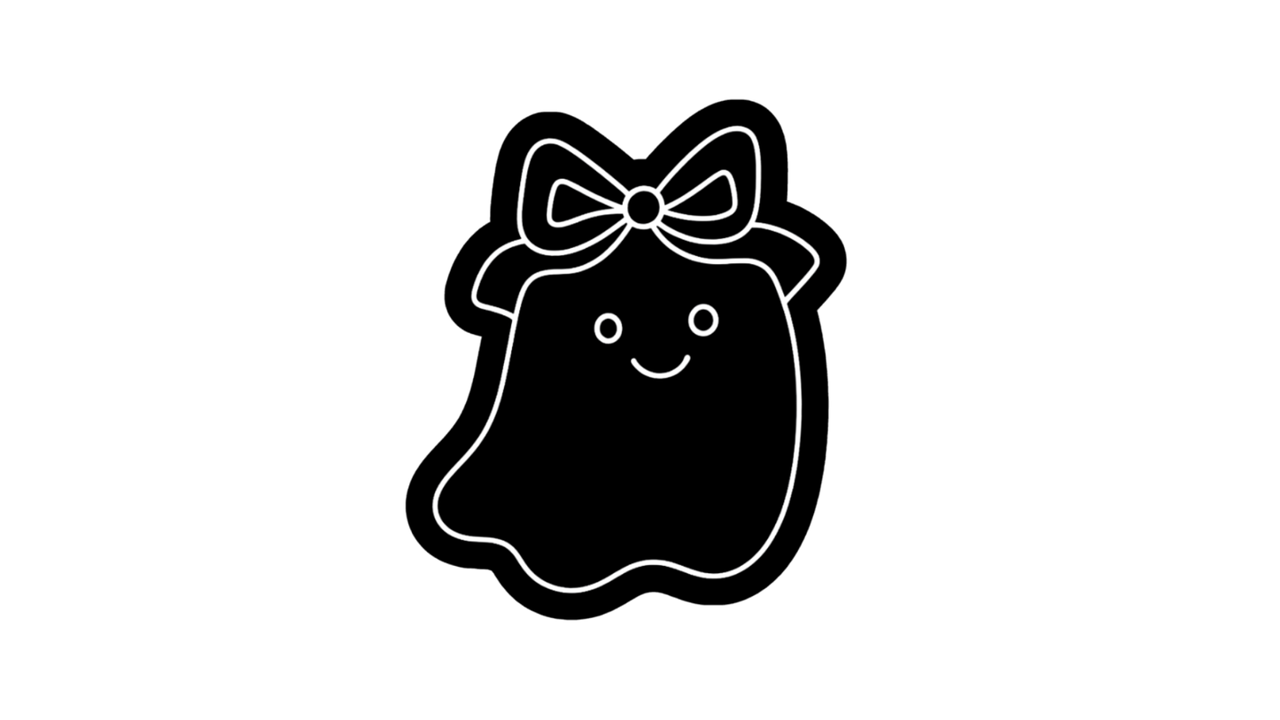 Ghost with bow Cookie Stamp & Cutter
