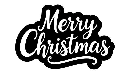 Merry Christmas (fancy) Cookie Cutter & Fondant Debosser