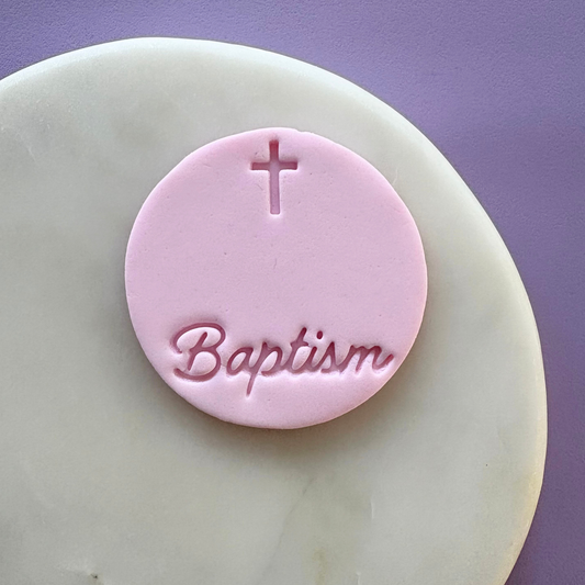Cursive Baptism Cookie Fondant Embosser