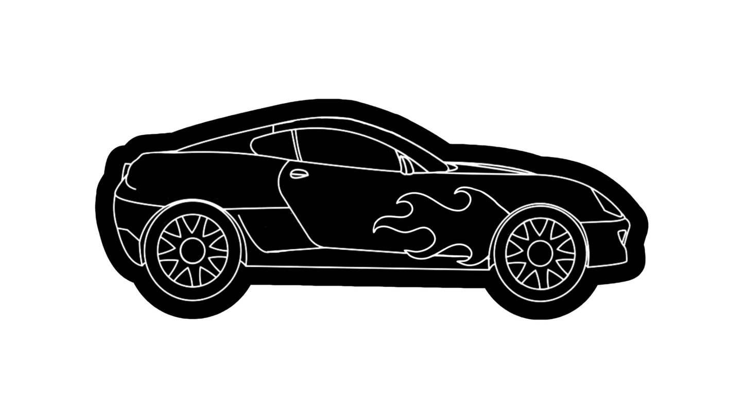 Race Car with Flames Cookie Cutter & Fondant Embosser