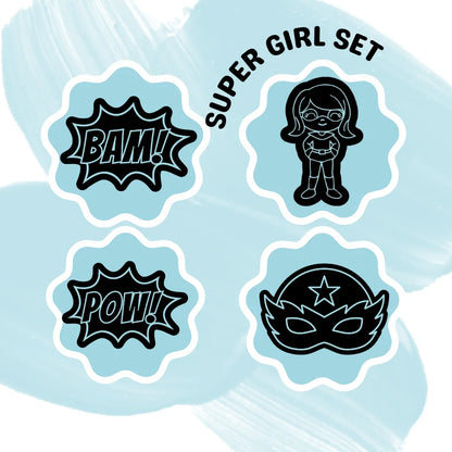 Super Girl SET Cookie Cutters & Fondant Embossers
