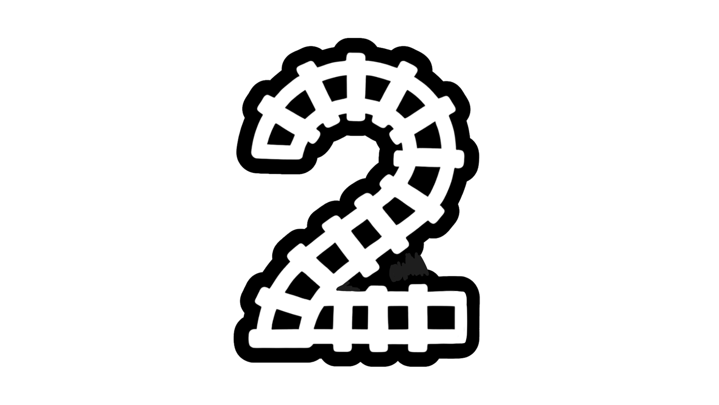Train Tracks number 2 Cookie Debossor & Cutter