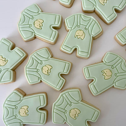 Baby Overalls with Elephant Cookie Cutter & Fondant Embosser
