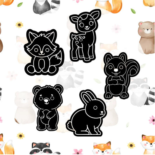 Woodland Animal SET Cookie Cutter & Fondant Embosser